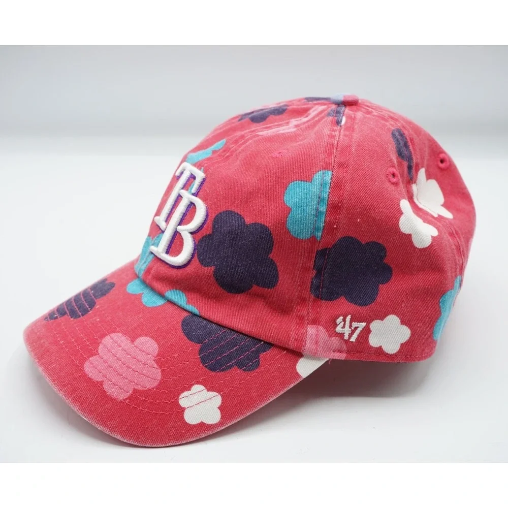 Tampa Bay Rays '47‎ Pink Adjustable Strapback Hat / Cap Floral Pattern Youth
